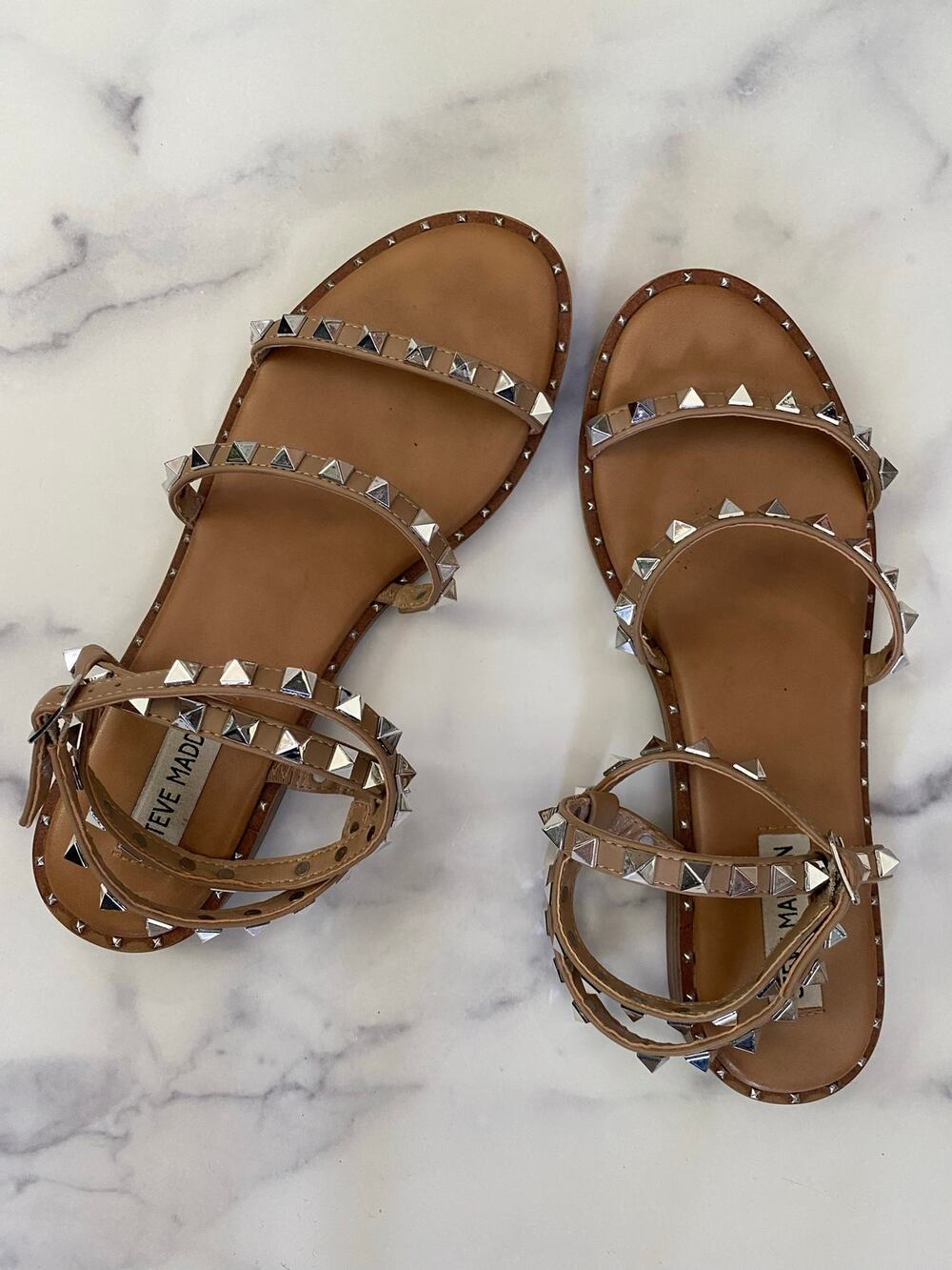 Steve Madden Studded Ankle Wrap Sandal Size 8